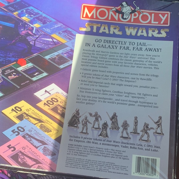 Monopoly Star Wars Classic Trilogy Edition Parker Bros. NEW Open Box - Picture 11 of 12
